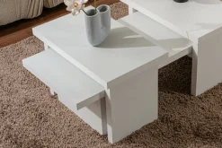 Tavolino da salotto rettangolare bianco 110x45x41h cm - Amarantha