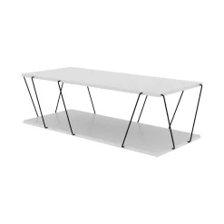 Tavolino da salotto rettangolare bianco e nero 120x50x30h cm - Sarika