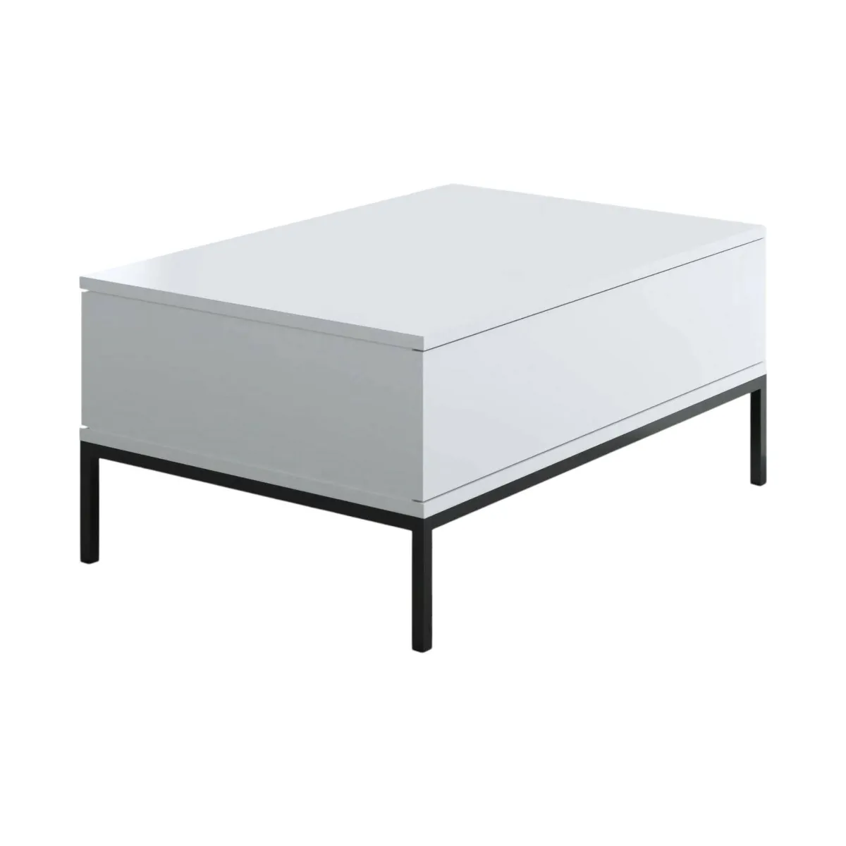 Tavolini Da Salotto|Salotto > Dmora Tavolino da salotto rettangolare bianco e nero 90x60x40h cm - Vespero Nero, Bianco