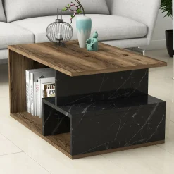 Tavolini Da Salotto > Dmora Tavolino da salotto rettangolare 110x45x41h cm - Amarantha Nero