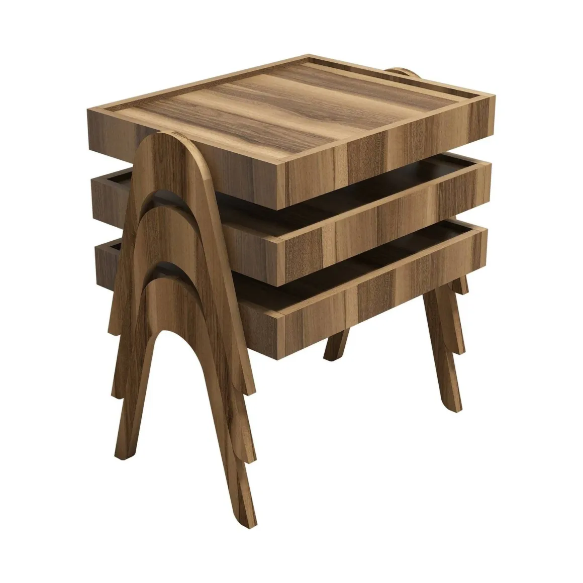 Tavolino da salotto rettangolare noce 53x40x64h cm - Strembo