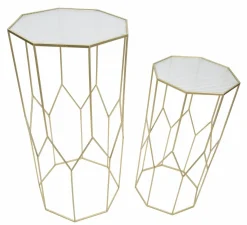 Tavolino da salotto rettangolare oro 50x46x100h cm - George