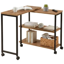 Tavolino da salotto rettangolare quercia e nero 70x76x63h cm - Lagaros