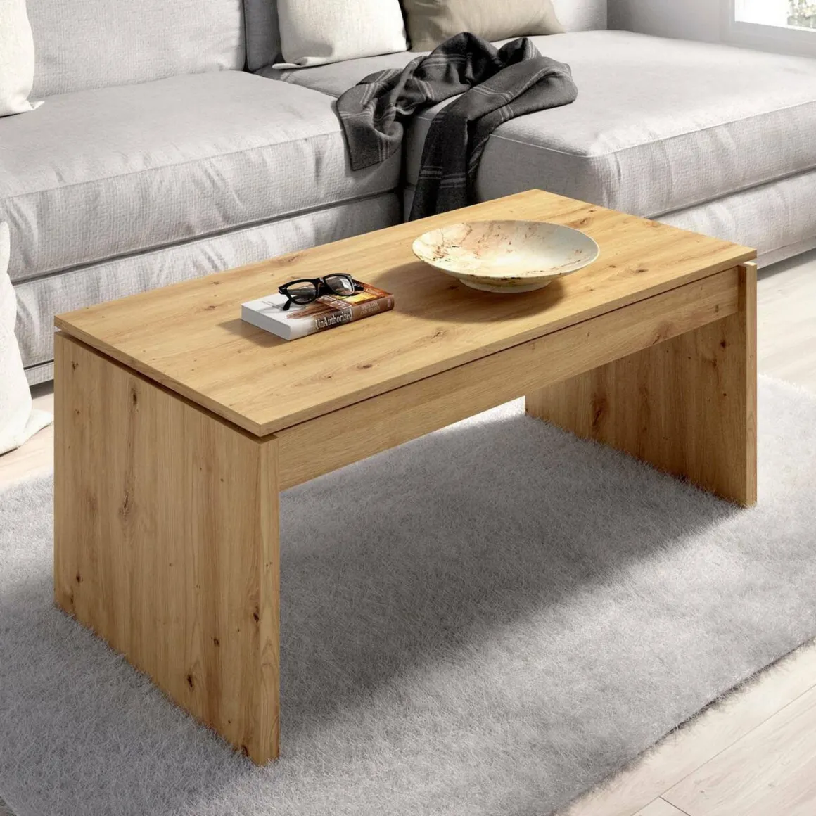 Tavolino da salotto rettangolare rovere nodi 102x50x43h cm - Audi