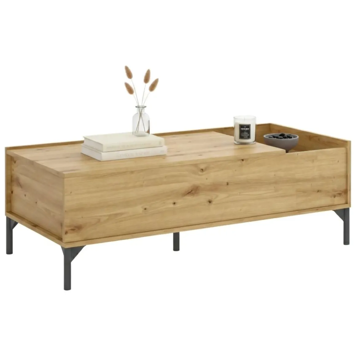 Tavolino da salotto rettangolare rovere nodi 99x60x41h cm - Alexius