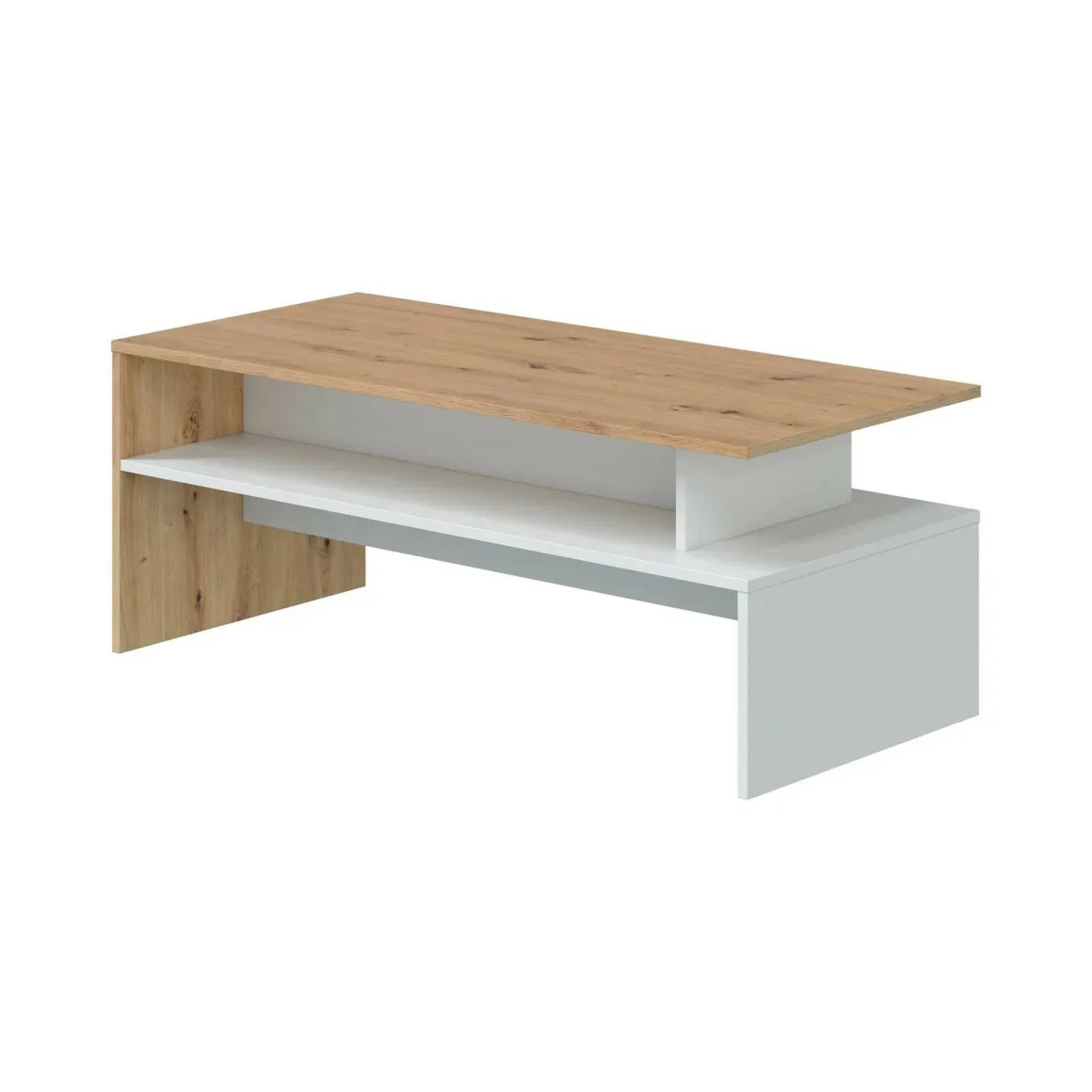 Tavolini Da Salotto > Dmora Tavolino da salotto rettangolo stondato crema 105x60x34h cm - Medicina Bianco Crema