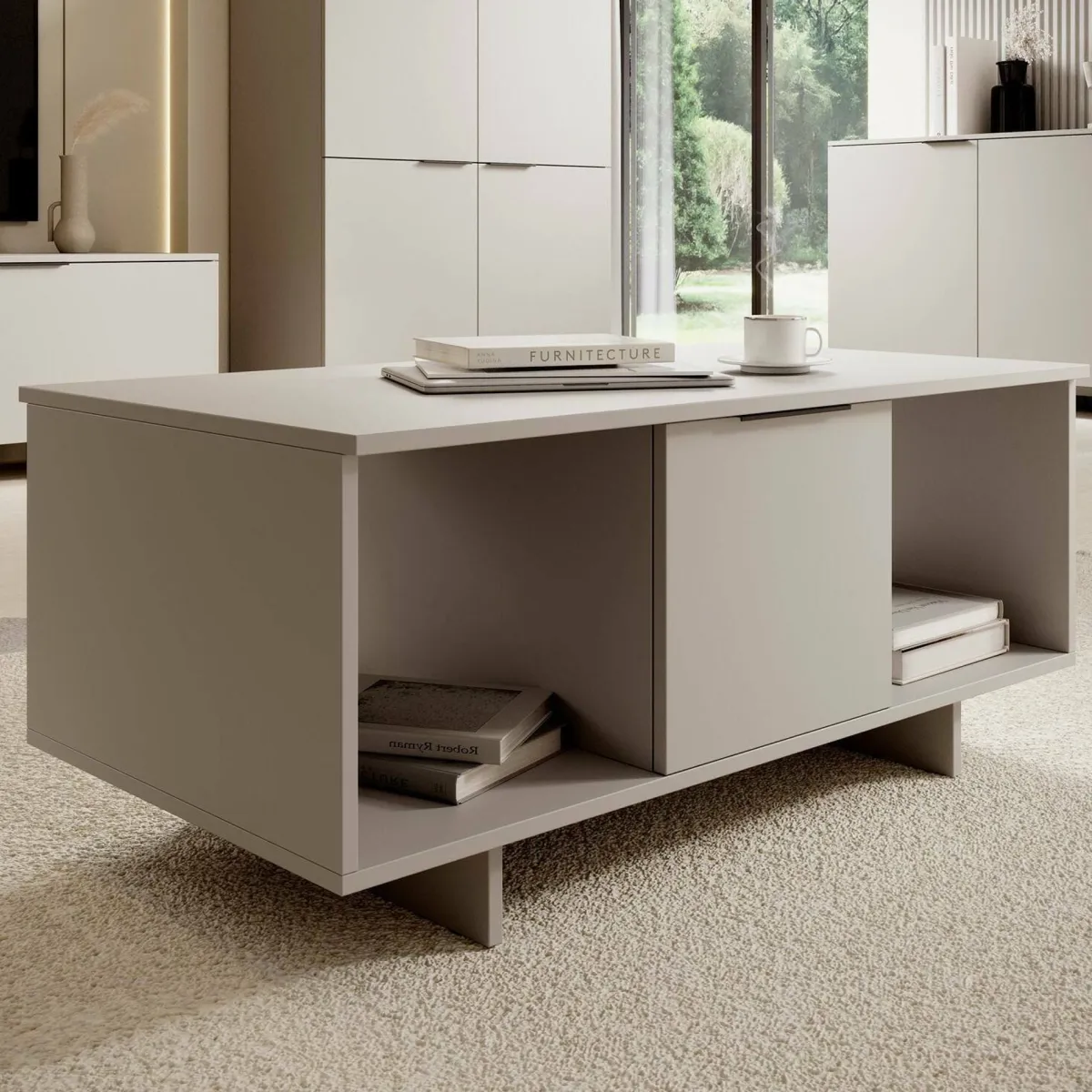 Tavolini Da Salotto > Dmora Tavolino da salotto Rho, 100x55 h55 cm, Beige Beige Cashmere