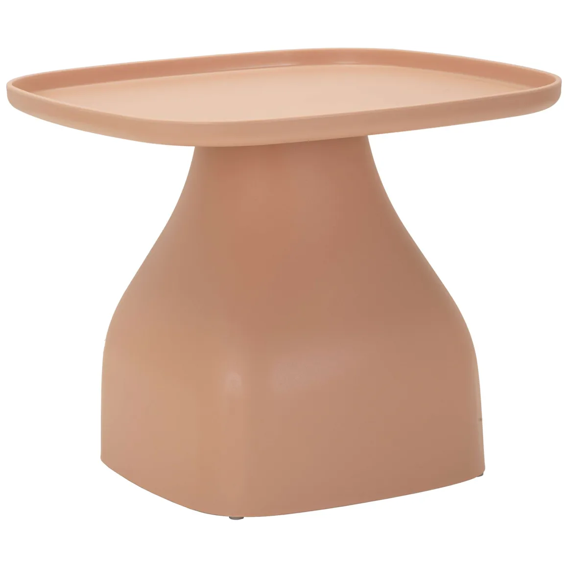 Tavolino da Salotto Rosa Adatto per Indoor/outdoor Angoli Arrotondati Forma Rettangolare 48x48x38h cm, Colore Ripiano Rosa - Inhamb