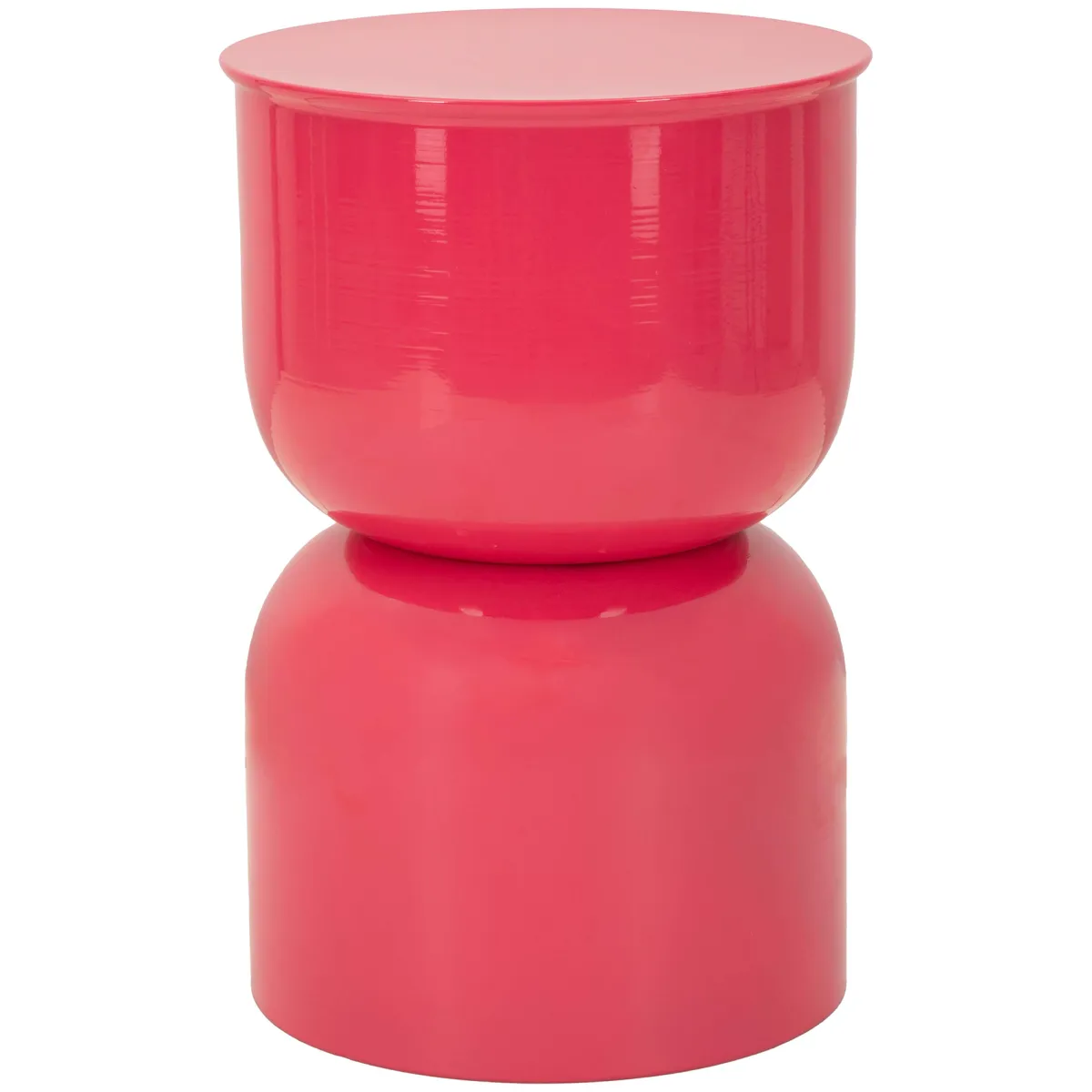 Tavolini Da Salotto > Dmora Tavolino da Salotto Forma Rotondo Colore Ripiano 33x51x33h cm, Materiale Piano in Metallo - Bandip Rosa