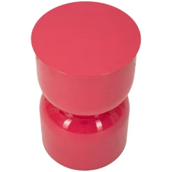 Tavolini Da Salotto > Dmora Tavolino da Salotto Forma Rotondo Colore Ripiano 33x51x33h cm, Materiale Piano in Metallo - Bandip Rosa