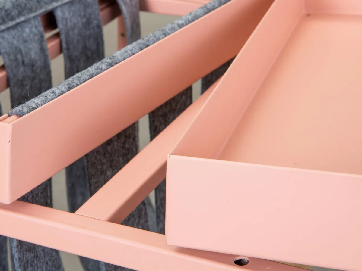 Tavolini Da Salotto > Dmora Tavolino da Salotto Portariviste 2 Vani 35x40x35h cm, Forma Rettangolare - Limana Rosa