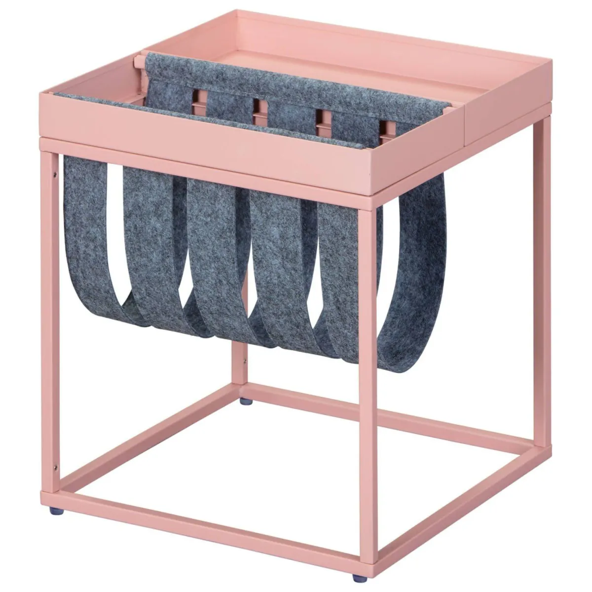 Tavolini Da Salotto > Dmora Tavolino da Salotto Portariviste 2 Vani 35x40x35h cm, Forma Rettangolare - Limana Rosa
