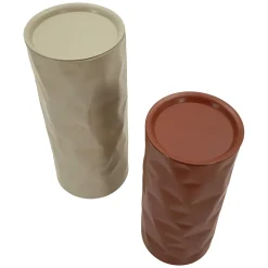 Tavolino da Salotto Rosso Beige set da 2 Forma Rotondo 34x74x34h cm, Colore Ripiano Rosso - Ganipara