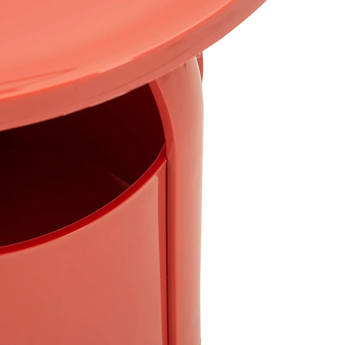 Tavolini Da Salotto > Dmora Tavolino da Salotto Forma Rotondo Colore Ripiano 46x54x46h cm, Materiale Piano in Plastica - Inle Rosso