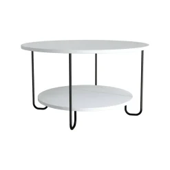 Tavolino da salotto rotondo bianco 80x80x45h cm - Plodio