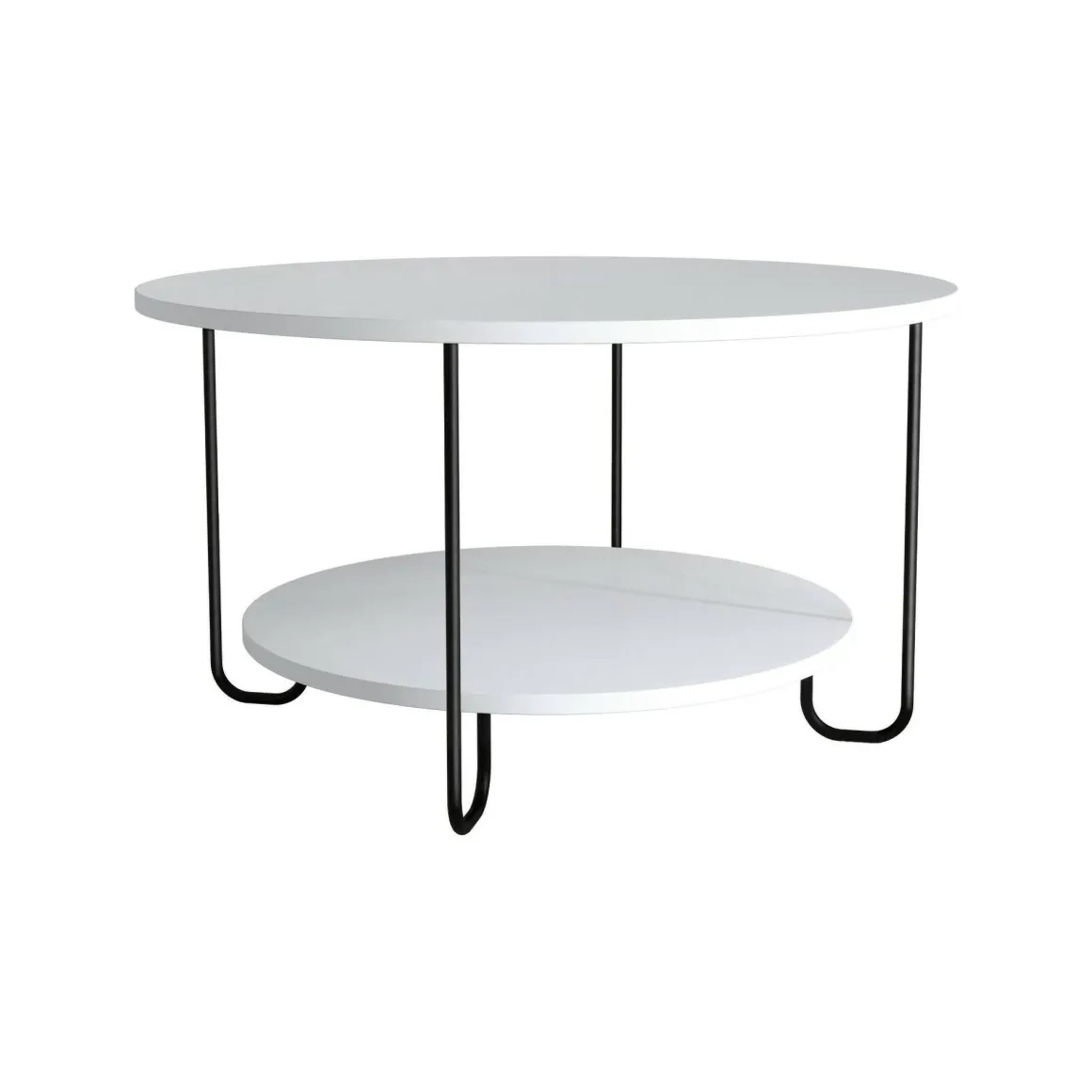 Tavolino da salotto rotondo bianco 80x80x45h cm - Plodio