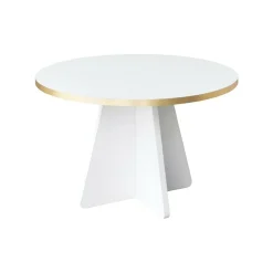 Tavolino da salotto rotondo oro e bianco 60x60x40h cm - Armanda