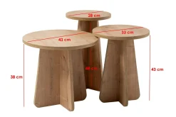 Tavolini Da Salotto > Dmora Tavolino da salotto rotondo quercia 43x43x48h cm - Amren Marrone Quercia