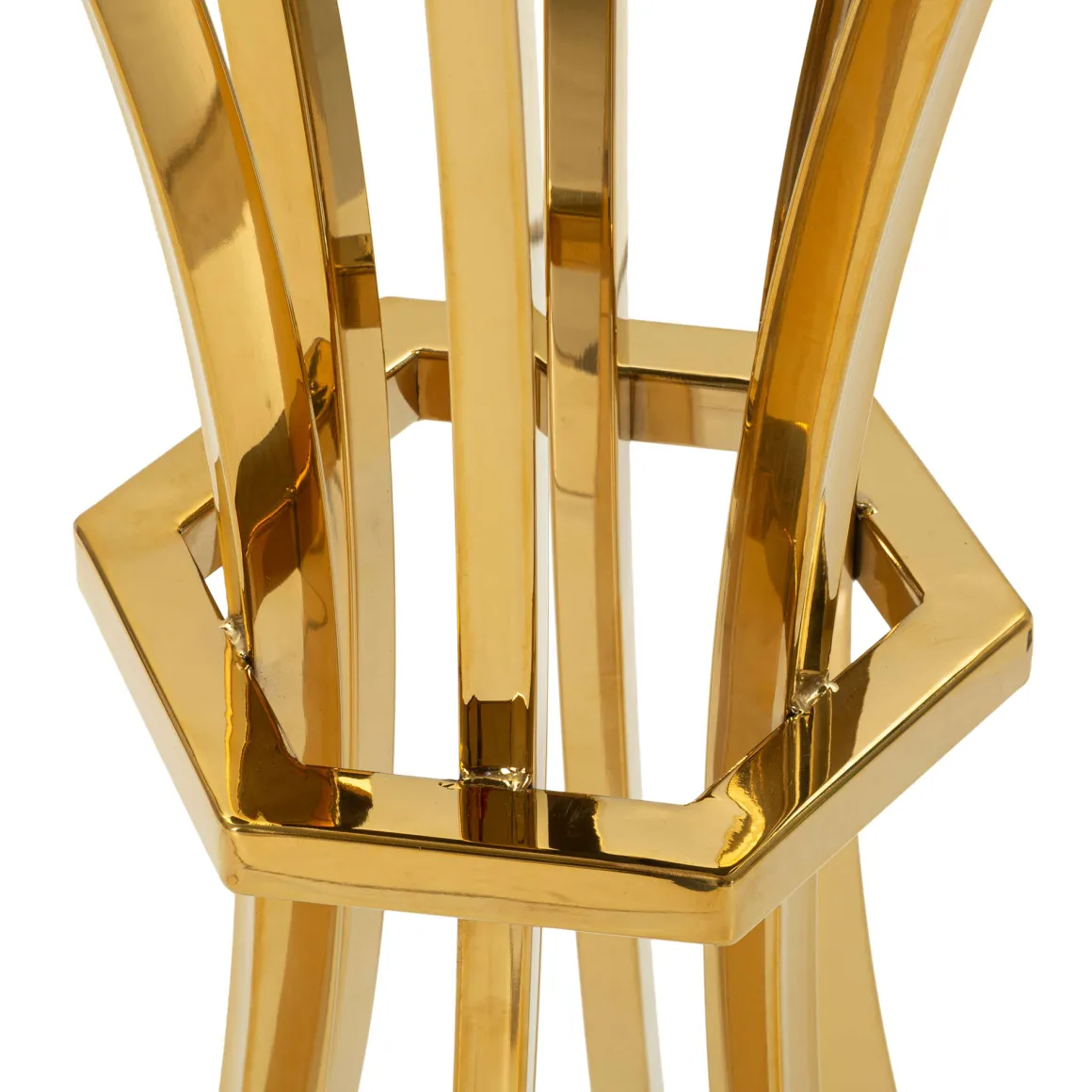 Tavolino da Salotto Trasparente oro Forma Rotondo Colore Ripiano Trasparente 108x108x60h cm, Materiale Struttura in Vetro - Datasiri