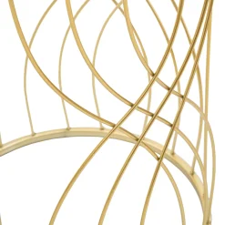 Tavolino da Salotto Trasparente oro set da 2 Forma Rotondo 38x38x55h cm, Colore Ripiano Trasparente - Fate