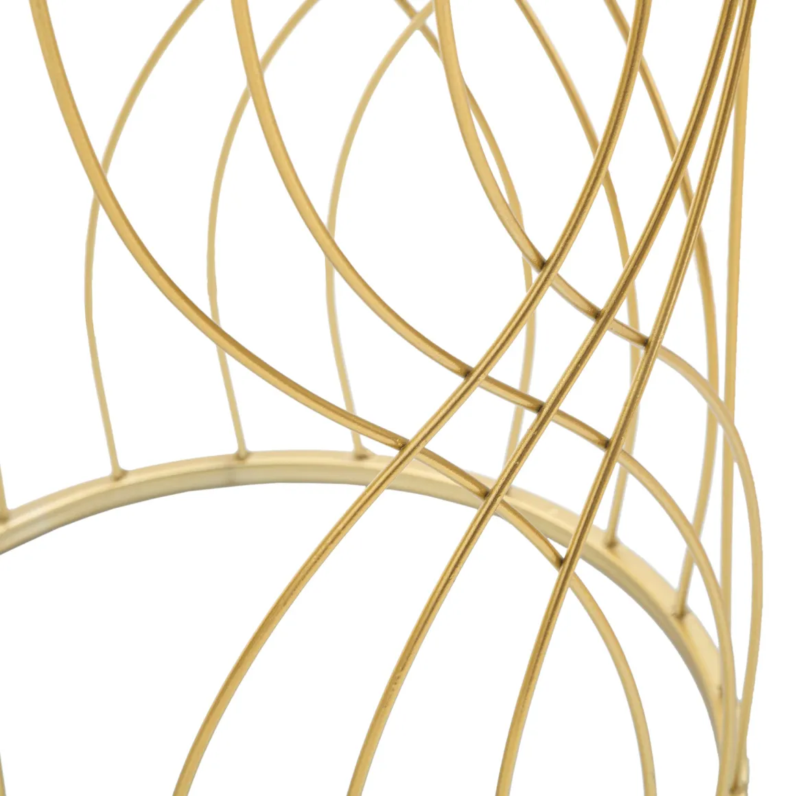 Tavolino da Salotto Trasparente oro set da 2 Forma Rotondo 38x38x55h cm, Colore Ripiano Trasparente - Fate