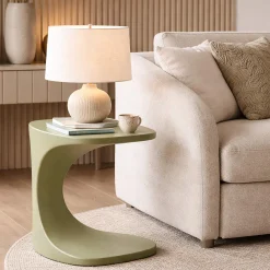 Tavolino da Salotto Verde Adatto per Indoor/outdoor Forma Rettangolare 44x54x44h cm, Colore Ripiano Verde - Bagan