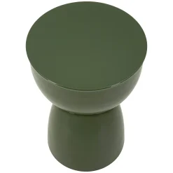 Tavolino da Salotto Verde Forma Rotondo Colore Ripiano Verde 33x50x33h cm, Materiale Piano in Metallo - Gorkha