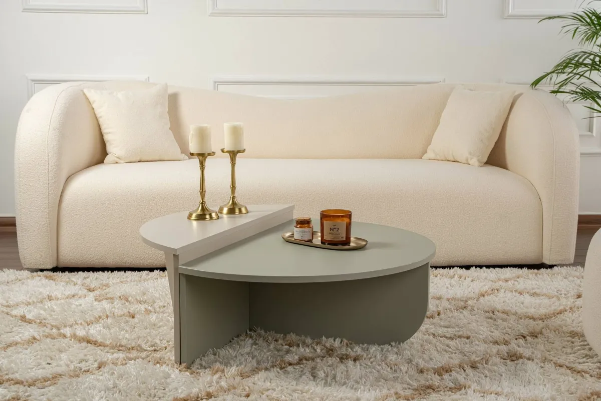 Tavolini Da Salotto > Dmora Tavolino da Salotto Peso Massimo Supportato 15 kg Forma Rettangolare 90x60x35h cm, Materiale Piano in Legno Nobilitato - Mansue Verde
