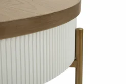 Tavolini Da Salotto > Dmora Tavolino da salotto Yakoi, Bianco e Marrone, 80x80 h48 cm Marrone, Bianco