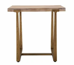 Tavolino rustico quadrato 4 posti oro e marrone 80x80cm - Kazimir