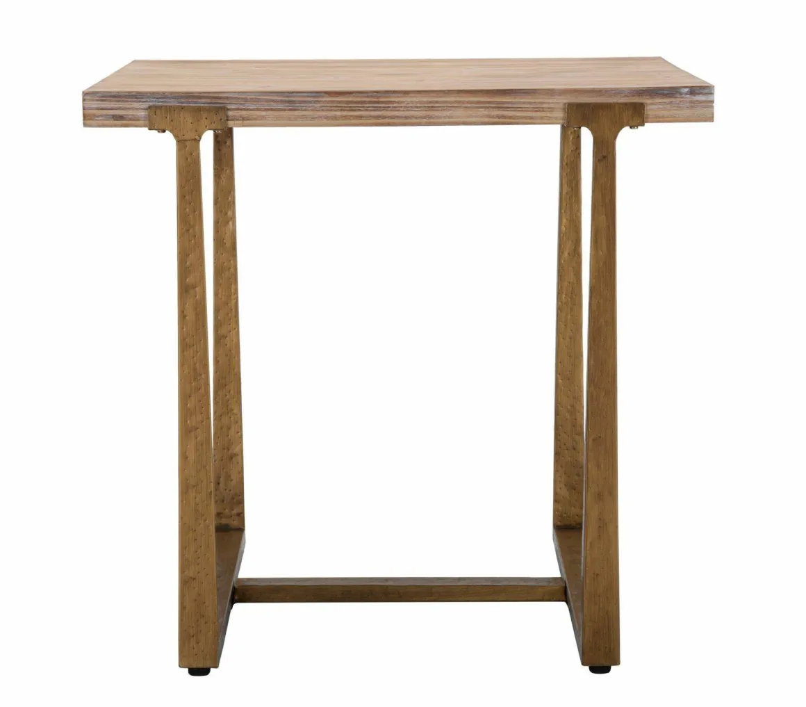 Tavolino rustico quadrato 4 posti oro e marrone 80x80cm - Kazimir