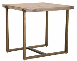 Tavolino rustico quadrato 4 posti oro e marrone 80x80cm - Kazimir