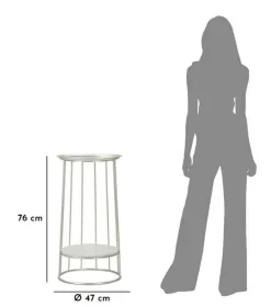 Tavolini Da Salotto > Dmora Tavolino salotto circolare 40x40x76h cm - Biferno Argento