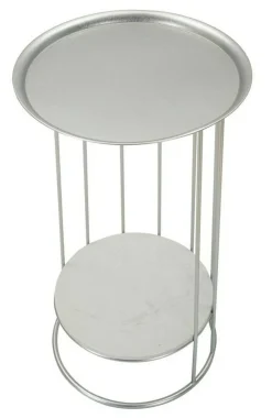 Tavolini Da Salotto > Dmora Tavolino salotto circolare 40x40x76h cm - Biferno Argento