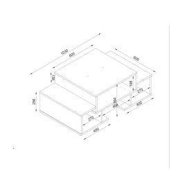 Tavolini Da Salotto > Dmora Tavolino salotto complesso bianco e noce 103x60x39h cm - Montella Marrone, Bianco Noce