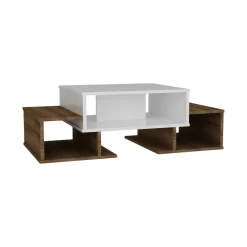 Tavolini Da Salotto > Dmora Tavolino salotto complesso bianco e noce 103x60x39h cm - Montella Marrone, Bianco Noce
