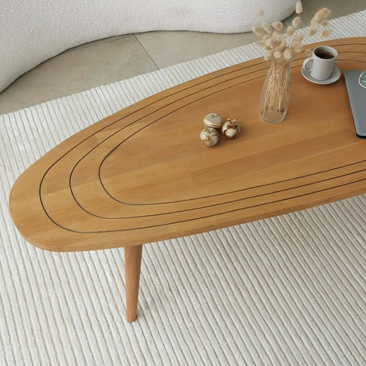 Tavolini Da Salotto|Salotto > Dmora Tavolino salotto ovale rovere 115x50x38h cm - Eugenia Marrone Rovere