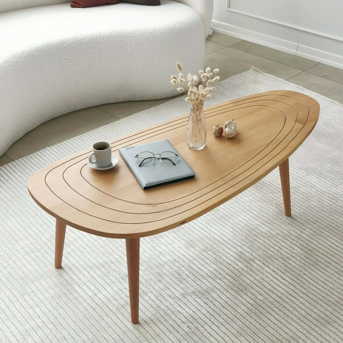 Tavolini Da Salotto|Salotto > Dmora Tavolino salotto ovale rovere 115x50x38h cm - Eugenia Marrone Rovere