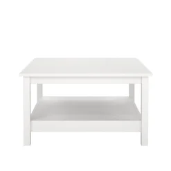 Tavolini Da Salotto > Dmora Tavolino salotto quadrato 81x81x45h cm - Casato Bianco