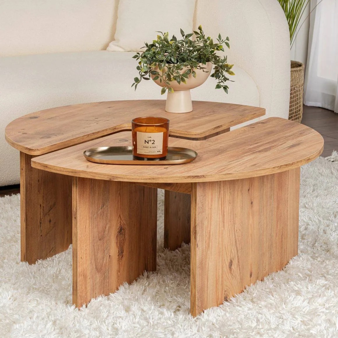 Tavolino salotto quadrato pino 90x90x41h cm - Tairn