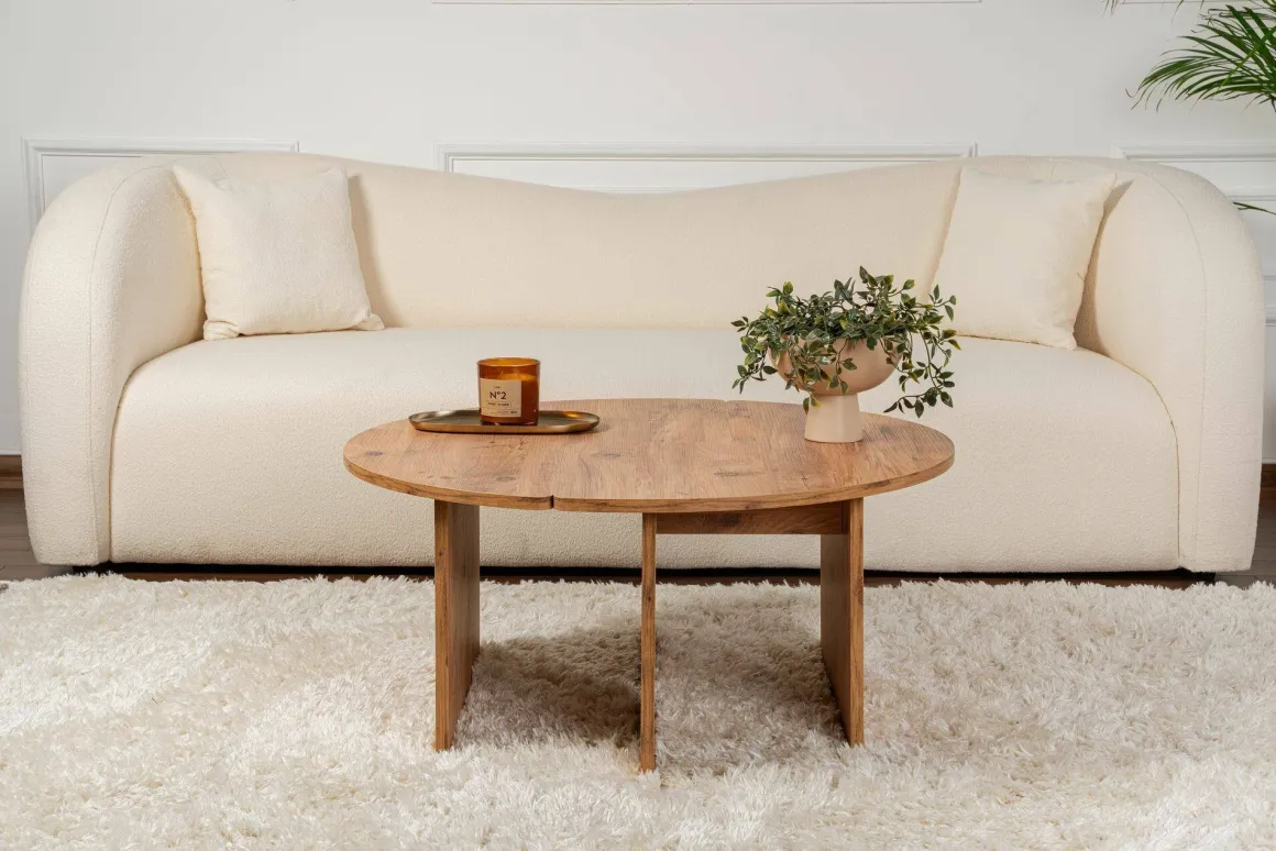 Tavolino salotto quadrato pino 90x90x41h cm - Tairn