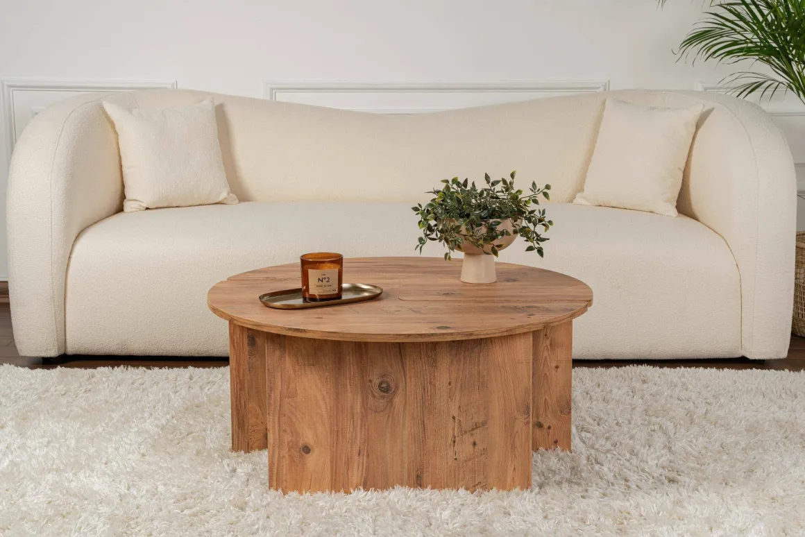Tavolino salotto quadrato pino 90x90x41h cm - Tairn