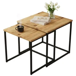 Tavolini Da Salotto > Dmora Tavolino salotto quadrato quercia 50x50x48h cm - Magliano Marrone Quercia