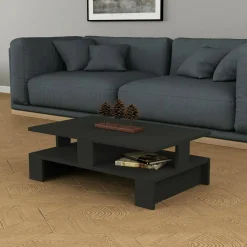 Tavolino salotto rettangolare antracite 80x50x27h cm - Telescopio