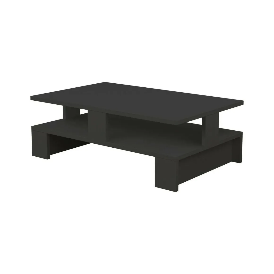 Tavolino salotto rettangolare antracite 80x50x27h cm - Telescopio