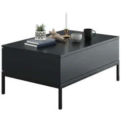 Tavolino salotto rettangolare antracite e nero 90x60x40h cm - Vespero