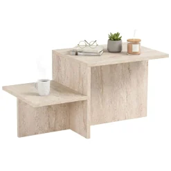 Tavolino salotto rettangolare beige 80x40x40h cm - Varian