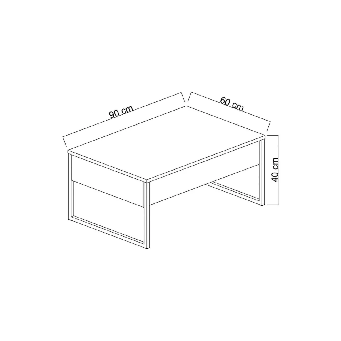 Tavolini Da Salotto > Dmora Tavolino salotto rettangolare bianco e quercia 98x60x43h cm con 1 cassetto - Sfene Marrone, Bianco Quercia