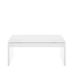 Tavolini Da Salotto|Salotto > Dmora Tavolino salotto rettangolare bianco lucido e acero 110x60x40h cm - Ashar Marrone Acero, Bianco Lucido