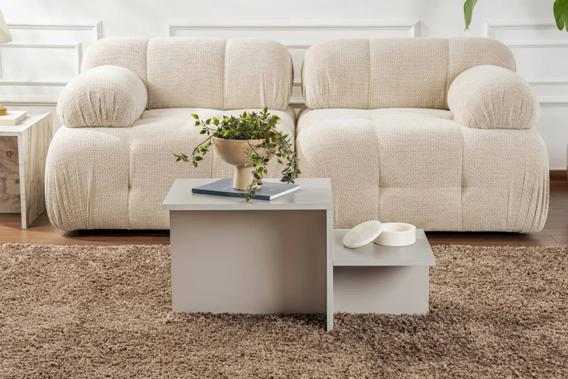 Salotto > Dmora Tavolino salotto rettangolare 100x43x50h cm - Almo Grigio Cenere